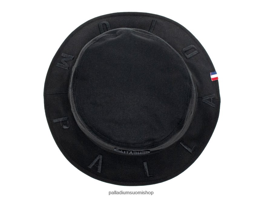 musta hatut Palladium sukupuolineutraali 82TR28333 logollinen ämpärihattu