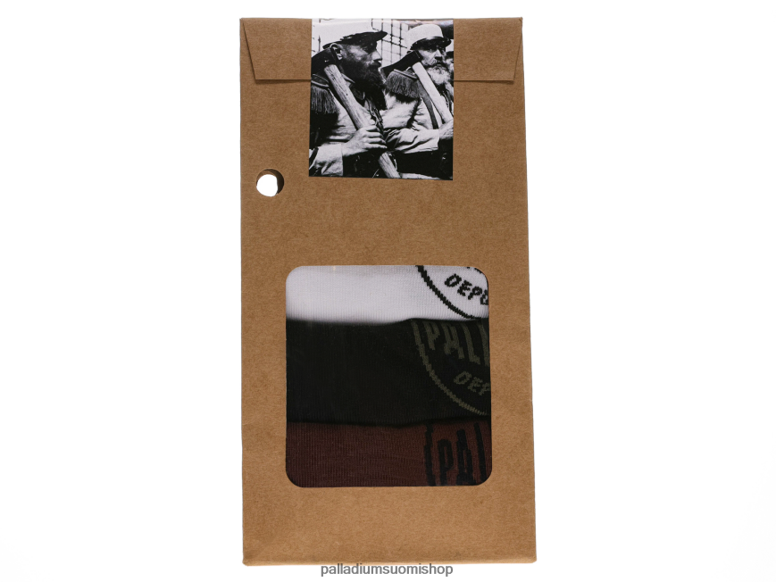 musta/valkoinen/kastanjanruskea sukat Palladium sukupuolineutraali 82TR28338 kulmasukkien pakkaus