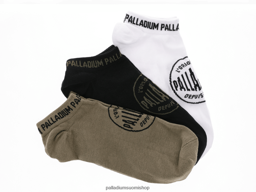 musta/valkoinen/vihreä sukat Palladium sukupuolineutraali 82TR28340 kulmasukkien pakkaus