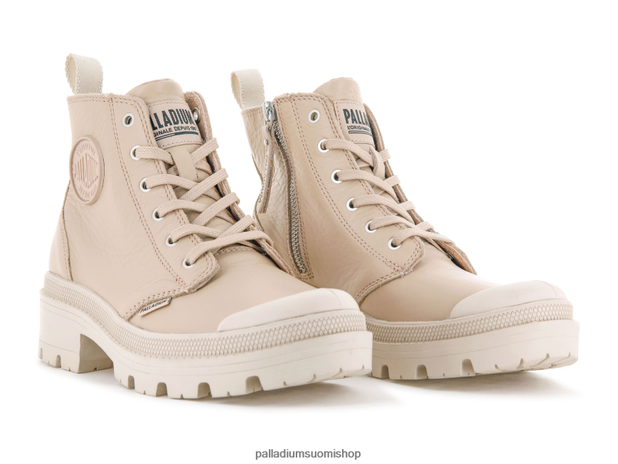 vaalea khaki saappaat Palladium naiset 82TR28277 pallabase nahkaa