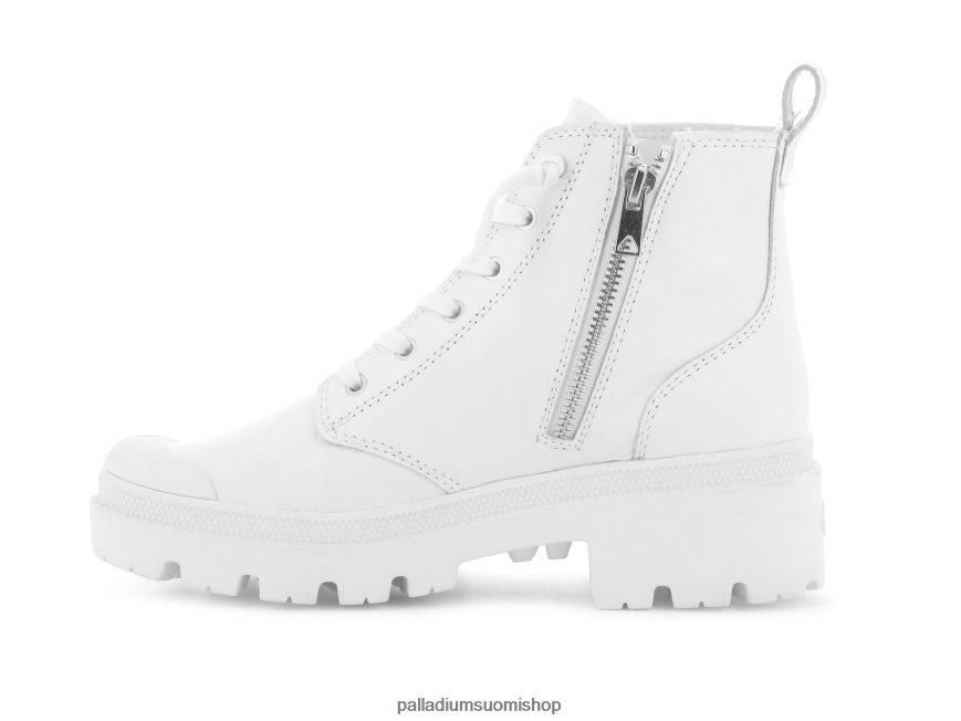 valkoinen musta saappaat Palladium naiset 82TR28224 pallabase nahkaa