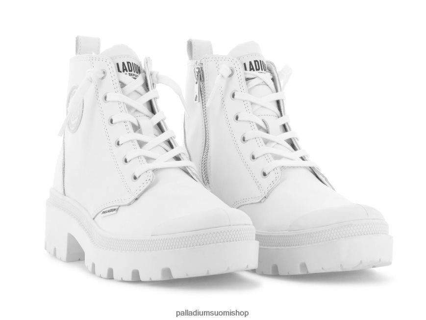valkoinen musta saappaat Palladium naiset 82TR28224 pallabase nahkaa
